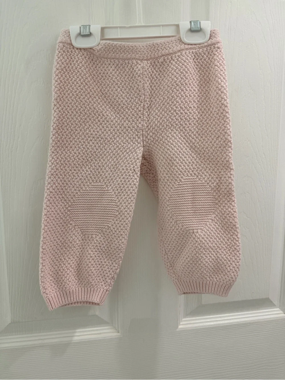 Ralph Lauren Baby Girl 18M Pink Textured Knit Jogger Pants Knee Patch